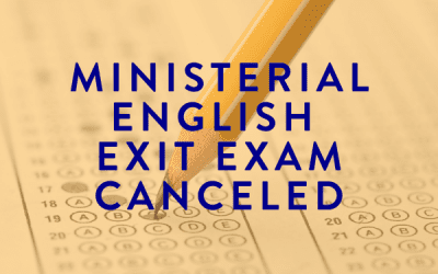 Ministerial English Exit Exam Canceled – Fall 2020